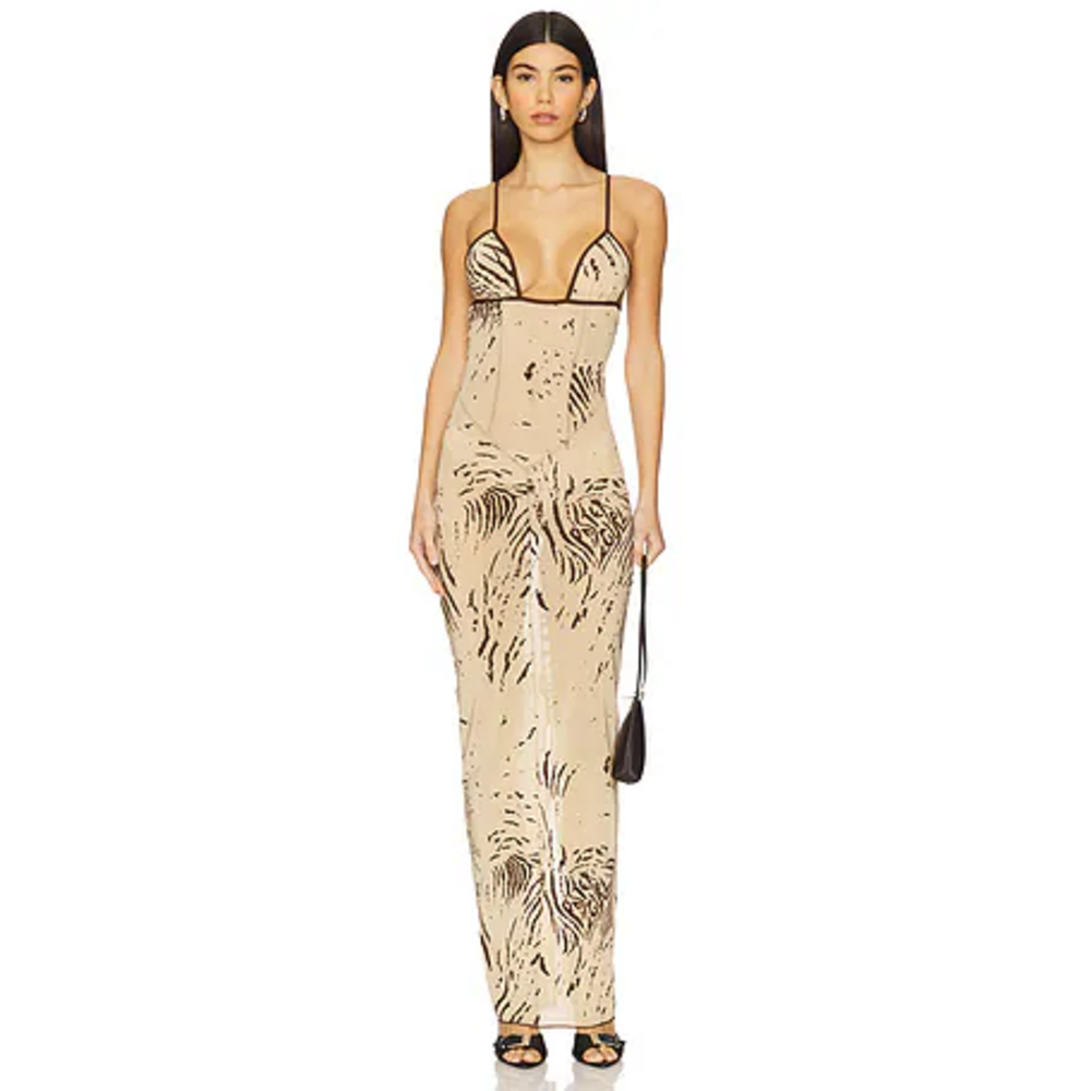 POSTER GIRL Hun Dress in Beige Zebra in Cream - Picture 4 of 6